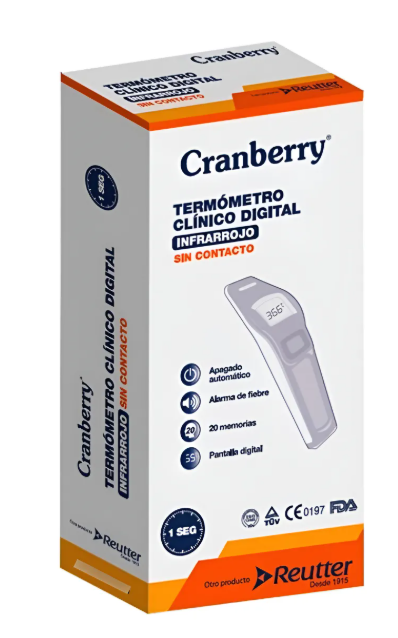 Termometro clinico digital infrarrojo cranberry    