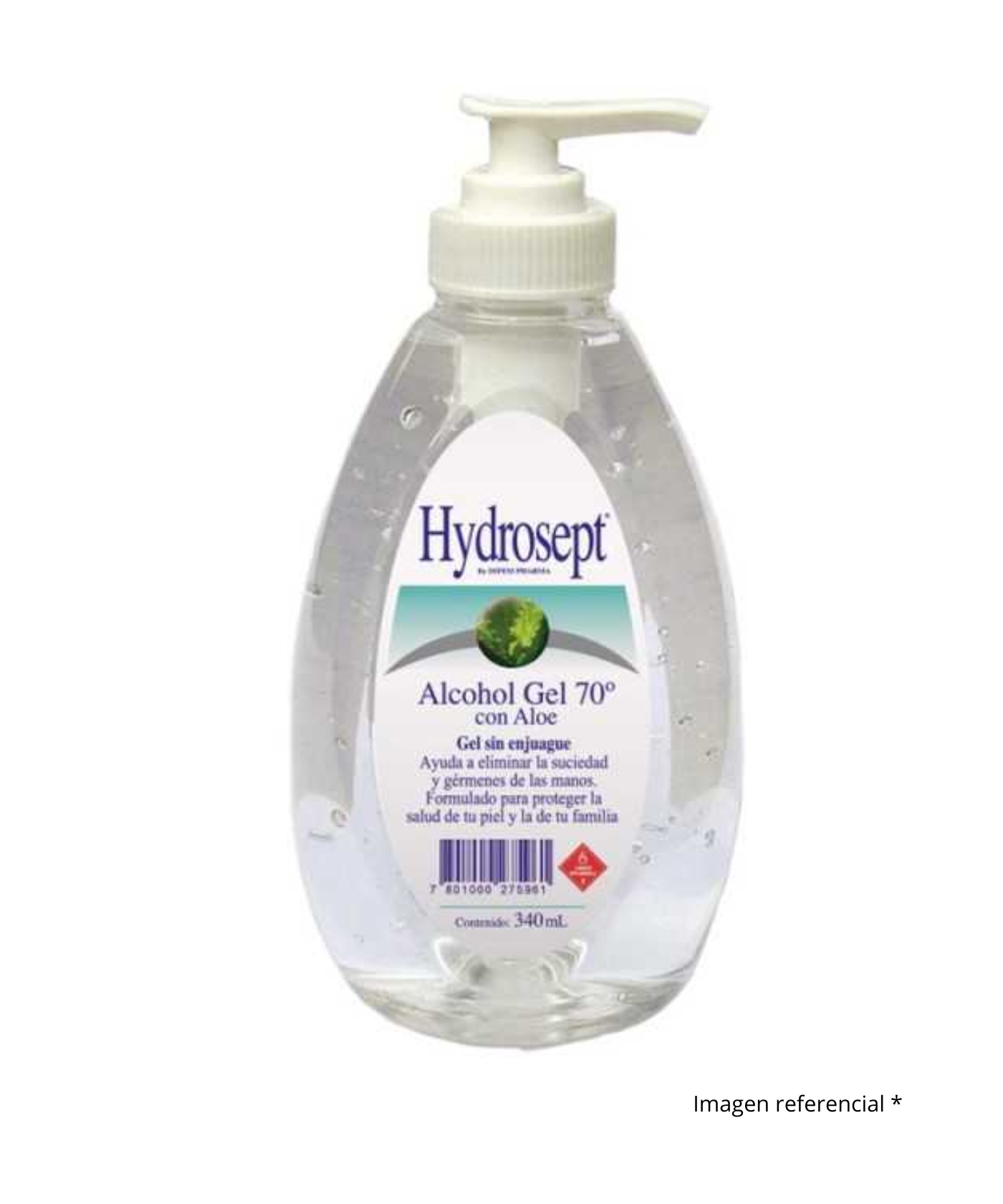 ALCOHOL GEL HYDROSEPT 70° CON ALOE VERA 340 CC DIFEM ISP N° 118C-33 (2400528)